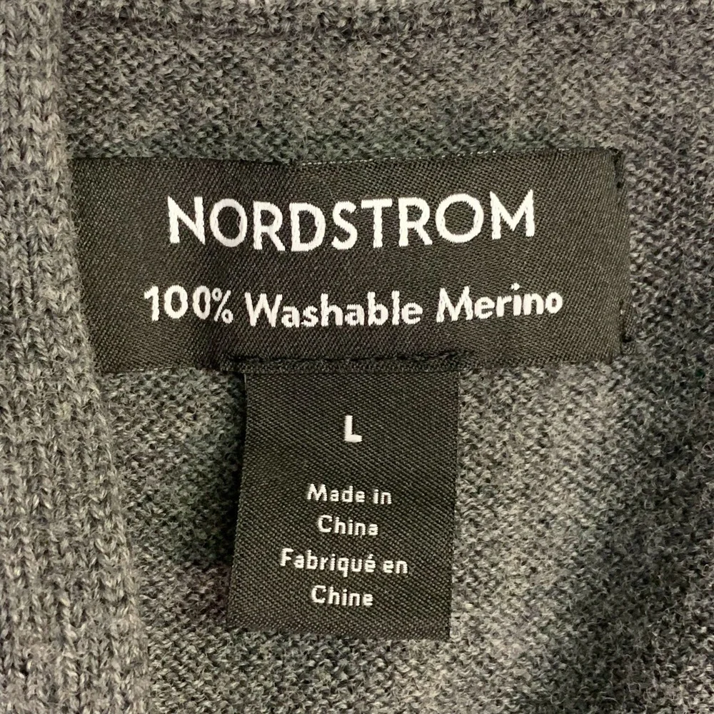 Nordstrom Mens Dark Gray Mock Neck Quarter Zip Long Sleeve Sweater‎